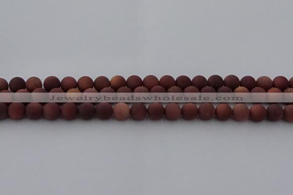 COJ472 15.5 inches 8mm round matte African blood jasper beads