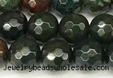 COJ500 15 inches 6mm faceted round Indian bloodstone jasper beads