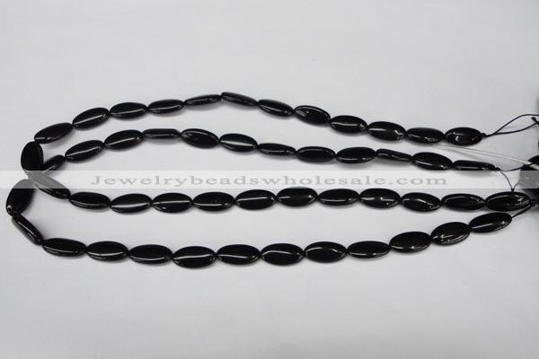 CON32 15.5 inches 8*16mm oval black onyx gemstone beads