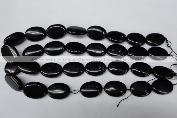 CON35 15.5 inches 18*25mm oval black onyx gemstone beads