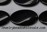 CON59 15.5 inches 18*30mm twisted oval black onyx gemstone beads