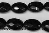 CON66 15.5 inches 15*20mm faceted oval black onyx gemstone beads