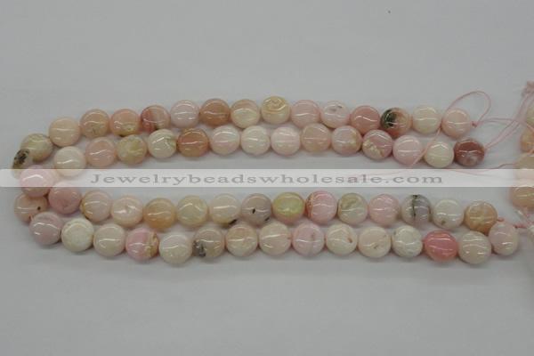 COP07 15.5 inches 13mm flat round natural pink opal beads wholesale