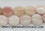 COP09 15.5 inches 14mm flat round natural pink opal beads wholesale