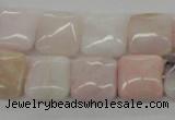 COP10 15.5 inches 14*14mm square natural pink opal beads wholesale