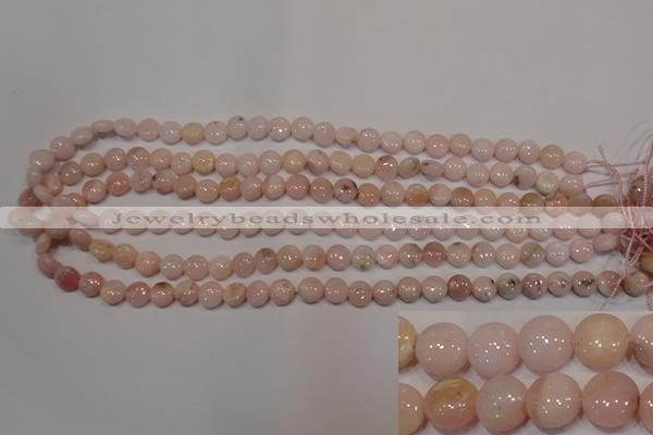 COP1011 15.5 inches 8mm flat round natural pink opal gemstone beads