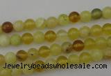 COP1200 15.5 inches 4mm round yellow opal gemstone beads