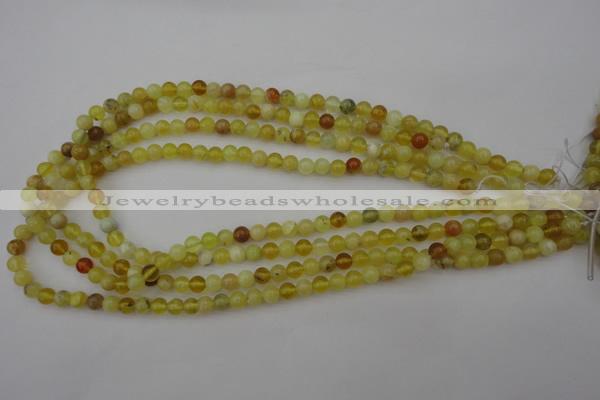 COP1200 15.5 inches 4mm round yellow opal gemstone beads