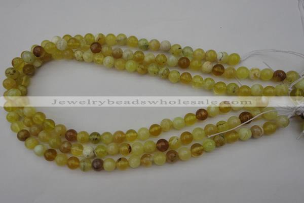 COP1202 15.5 inches 8mm round yellow opal gemstone beads