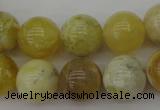 COP1205 15.5 inches 14mm round yellow opal gemstone beads