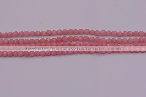 COP1221 15.5 inches 6mm faceted nuggets Chinese pink opal beads