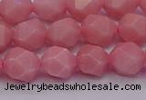 COP1223 15.5 inches 10mm faceted nuggets Chinese pink opal beads