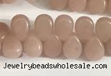 COP1246 15.5 inches 5*7mm flat teardrop Chinese pink opal beads