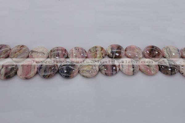 COP1260 15.5 inches 10mm flat round natural pink opal gemstone beads