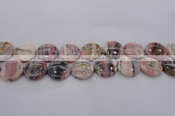 COP1263 15.5 inches 16mm flat round natural pink opal gemstone beads