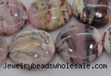 COP1266 15.5 inches 22mm flat round natural pink opal gemstone beads