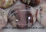 COP1270 15.5 inches 40mm flat round natural pink opal gemstone beads