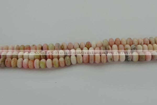 COP1286 15.5 inches 4*6mm rondelle natural pink opal beads