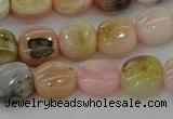 COP1297 15.5 inches 8*8mm square natural pink opal beads