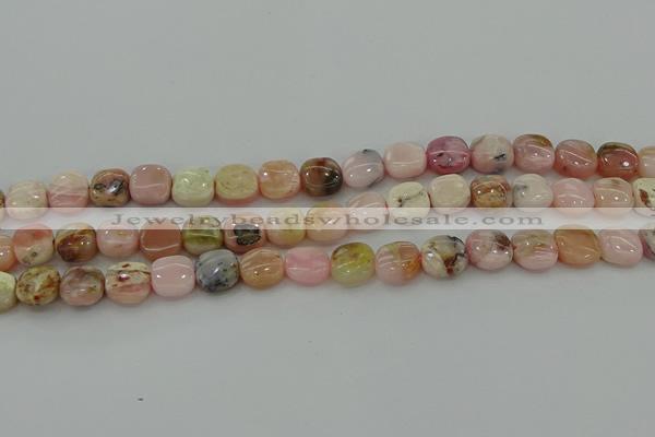 COP1298 15.5 inches 10*10mm square natural pink opal beads