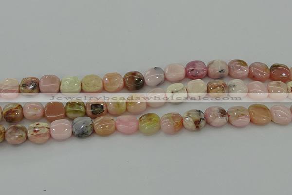 COP1299 15.5 inches 12*12mm square natural pink opal beads