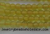 COP1300 15.5 inches 4mm round natural yellow opal gemstone beads