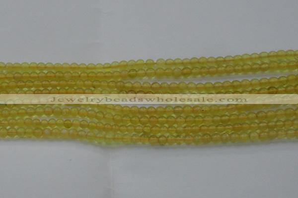 COP1300 15.5 inches 4mm round natural yellow opal gemstone beads