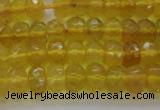 COP1310 15.5 inches 4*6mm faceted rondelle yellow opal gemstone beads