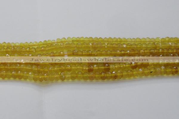 COP1310 15.5 inches 4*6mm faceted rondelle yellow opal gemstone beads