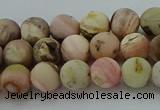 COP1331 15.5 inches 6mm round matte natural pink opal gemstone beads