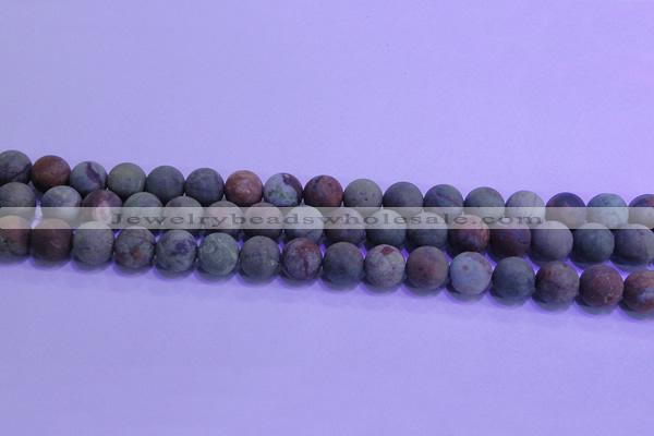 COP1352 15.5 inches 8mm round matte green opal gemstone beads