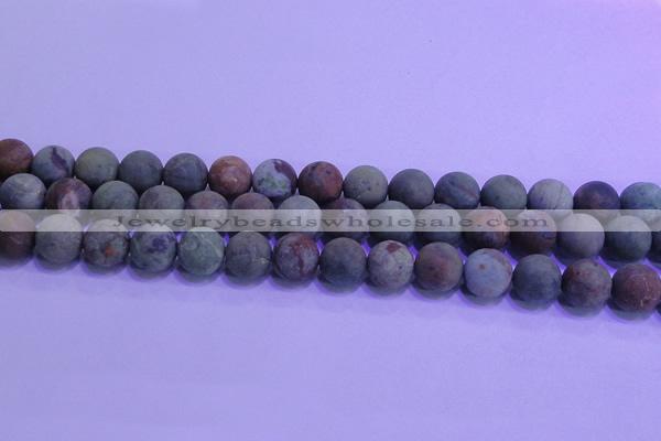 COP1353 15.5 inches 10mm round matte green opal gemstone beads