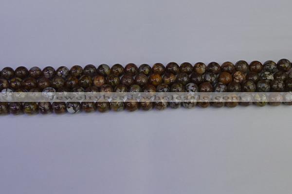 COP1371 15.5 inches 6mm round fire lace opal beads wholesale