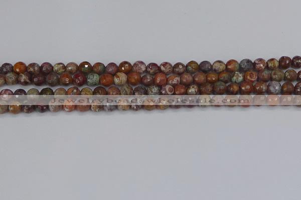 COP1393 15.5 inches 4mm faceted round African green opal beads