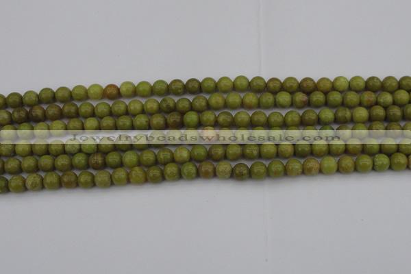 COP1400 15.5 inches 4mm round yellow opal gemstone beads