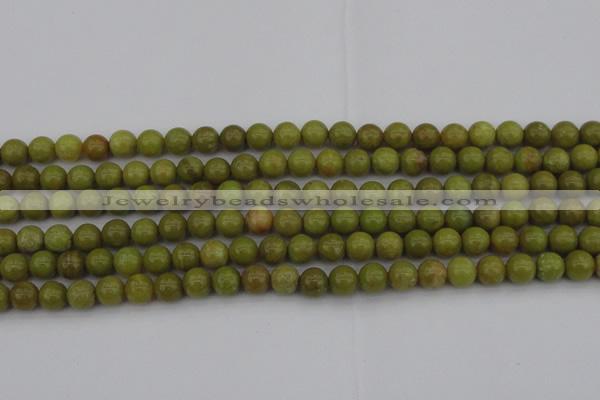 COP1401 15.5 inches 6mm round yellow opal gemstone beads