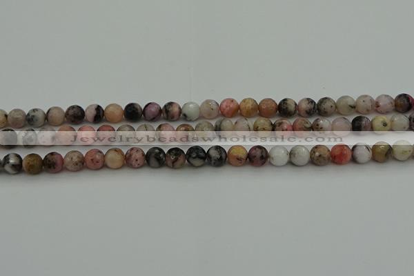 COP1412 15.5 inches 8mm faceted round natural pink opal gemstone beads