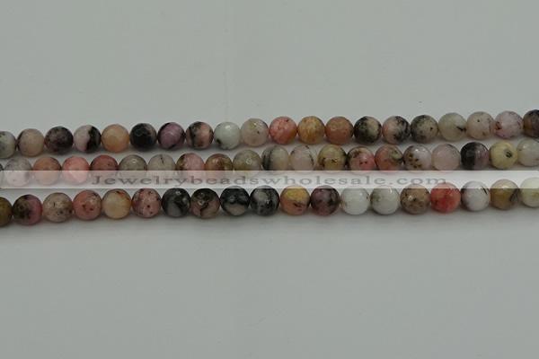 COP1413 15.5 inches 10mm faceted round natural pink opal gemstone beads