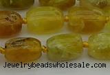 COP1421 15.5 inches 12*16mm drum yellow opal gemstone beads