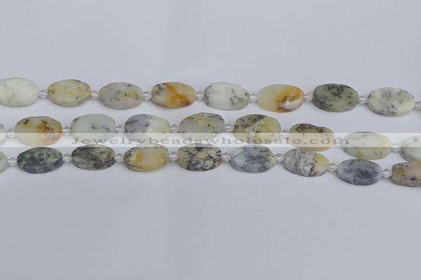 COP1431 15.5 inches 10*16mm oval white opal gemstone beads