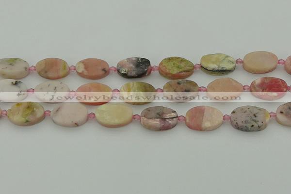 COP1438 15.5 inches 15*20mm oval natural pink opal gemstone beads