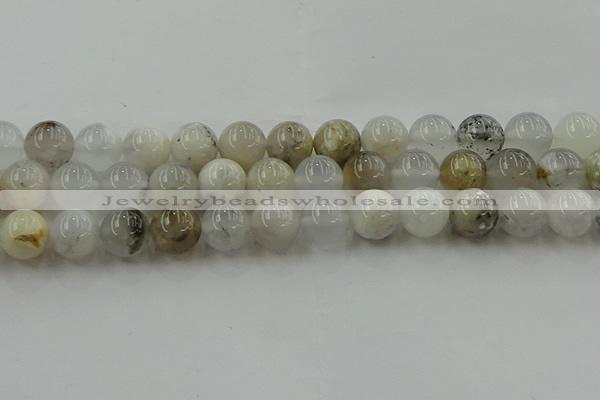 COP1454 15.5 inches 12mm round grey opal gemstone beads