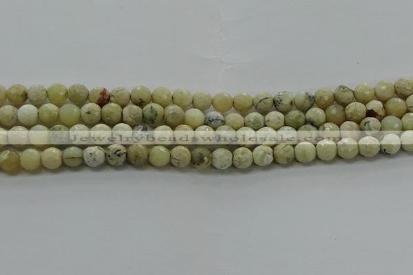 COP1471 15.5 inches 6mm faceted round African opal gemstone beads