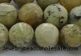 COP1474 15.5 inches 12mm faceted round African opal gemstone beads