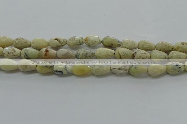 COP1480 15.5 inches 8*12mm faceted teardrop African opal gemstone beads