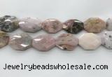 COP1499 28*38mm - 32*42mm faceted octagonal natural pink opal beads