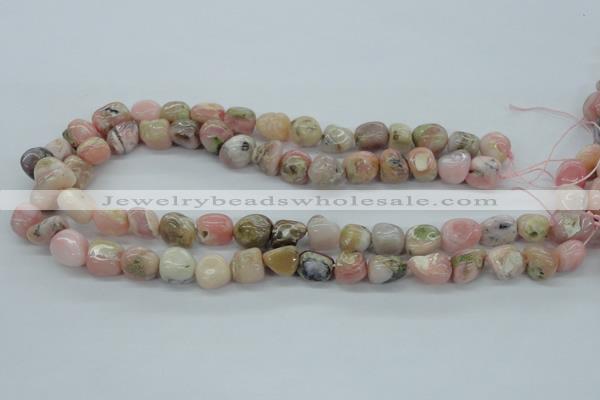 COP15 15.5 inches 10*12mm nugget natural pink opal beads wholesale