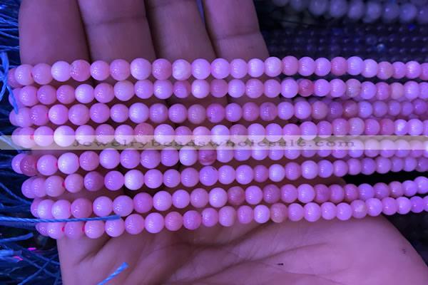 COP1525 15.5 inches 4mm round natural pink opal gemstone beads