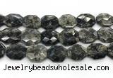 COP1551 25*30mm - 27*32mm faceted octagonal grey opal beads