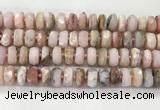 COP1553 15.5 inches 6*12mm - 8*13mm faceted tyre natural pink opal beads